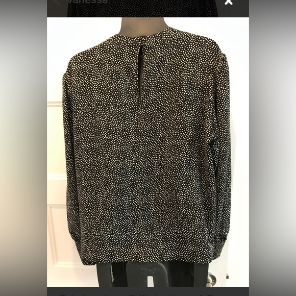 Blouse noir à pois blanc manche longe - Picture 4 of 4